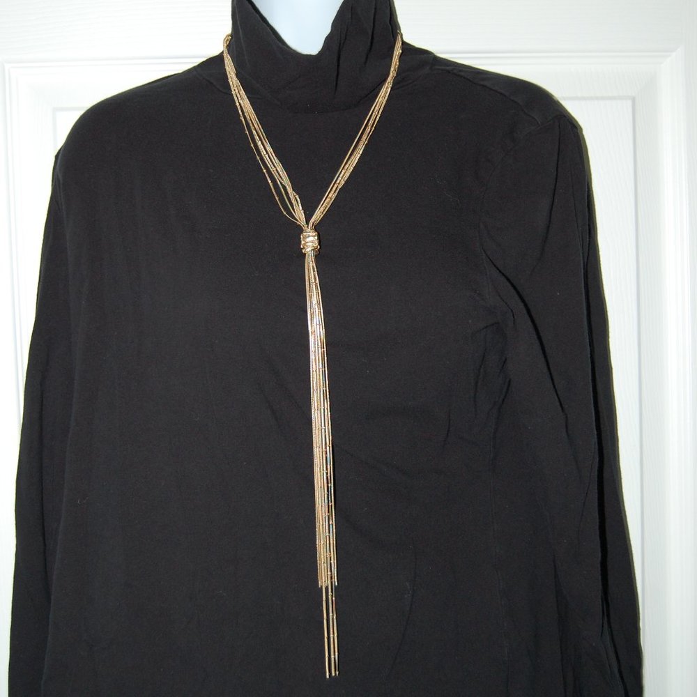 CHICO'S Gold Tone Lanyard like Necklace  21"